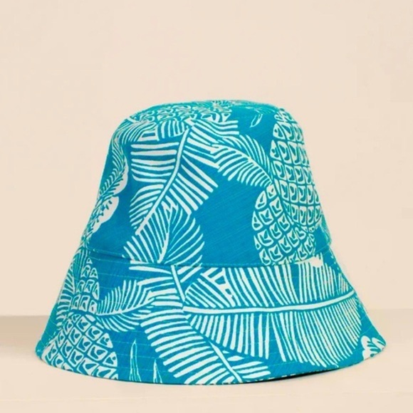 TRINA TURK~PINEAPPLE GARDEN-TALL CRUSHER BUCKET HAT-O/S-NWT - Picture 3 of 7